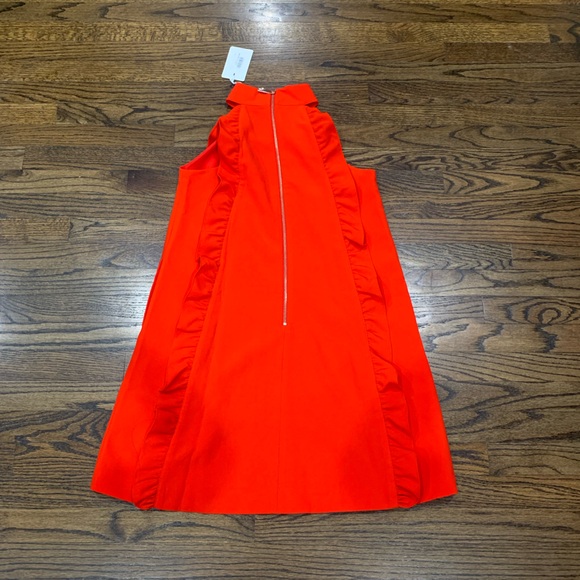 New Ted Baker Torriya Halterneck Ruffle Tunic A-Line Dress Dark Orange Size 2 - Picture 8 of 10